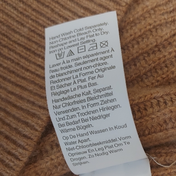 J. Crew Crewneck Cashmere Pullover Sweater Size Small Tan Camel Ribbed - Picture 12 of 13